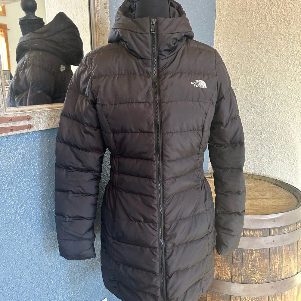 The North Face Women's Black Hooded Long Puffer Jacket